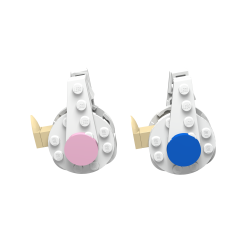 BOC-ARC-DEN-OOI-B BOC Ooievaar met Baby in draagzak met kleuraccenten rose & blauw