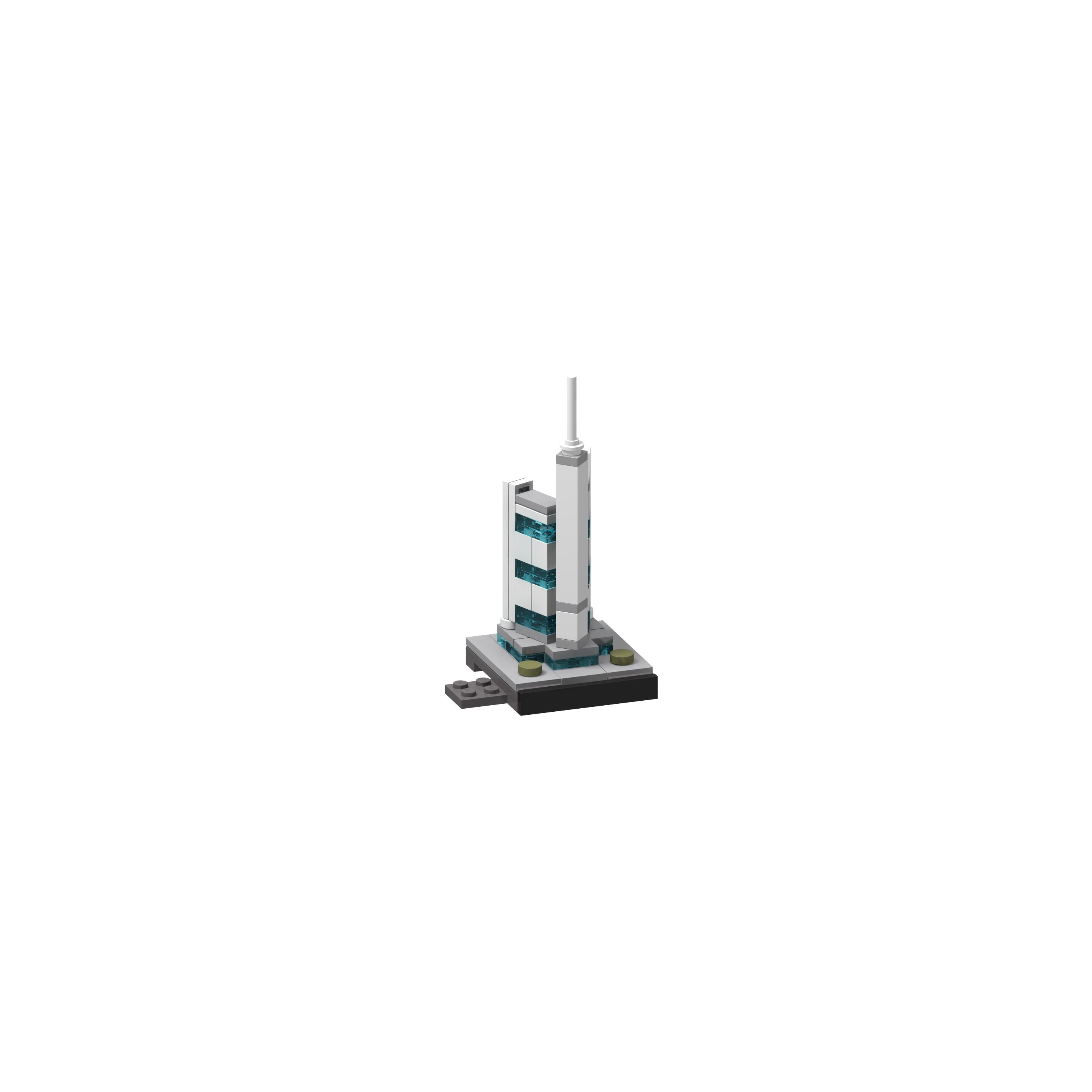 Bricksworld Architectuur Skyline Frankfurt (D) Modules Commerzbank, Europaturm, Henningerturm, Mainturm & Trianon