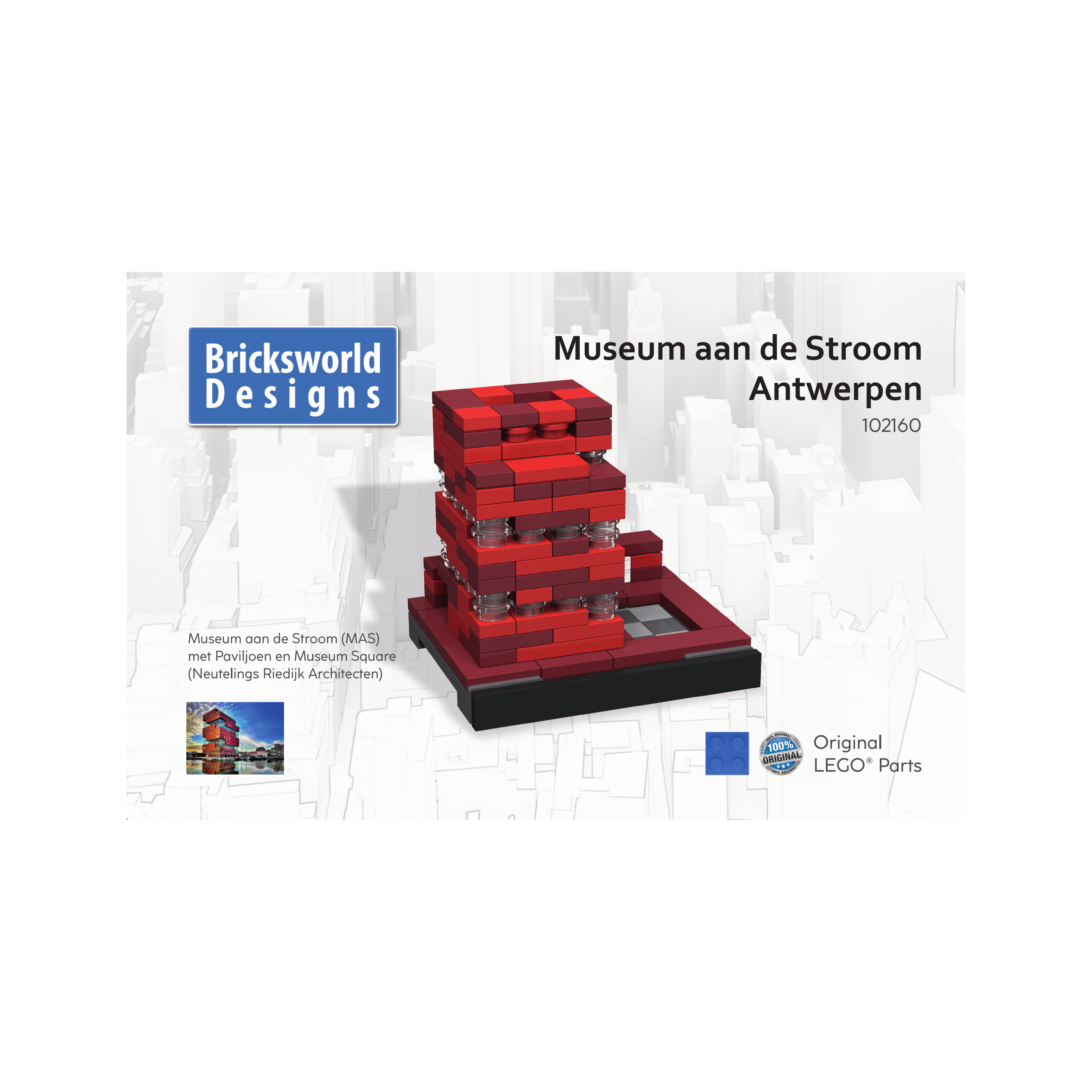 BOC-SKY-ANT-MAS Bricksworld Architectuur Museum aan de Stroom (MAS) module Skyline Antwerpen (B)