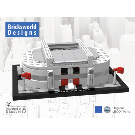 Bricksworld BOC-ARC-ARE Johan Cruijff ArenA Amsterdam het Ajax Stadion. Samengesteld uit originele LEGO® onderdelen.