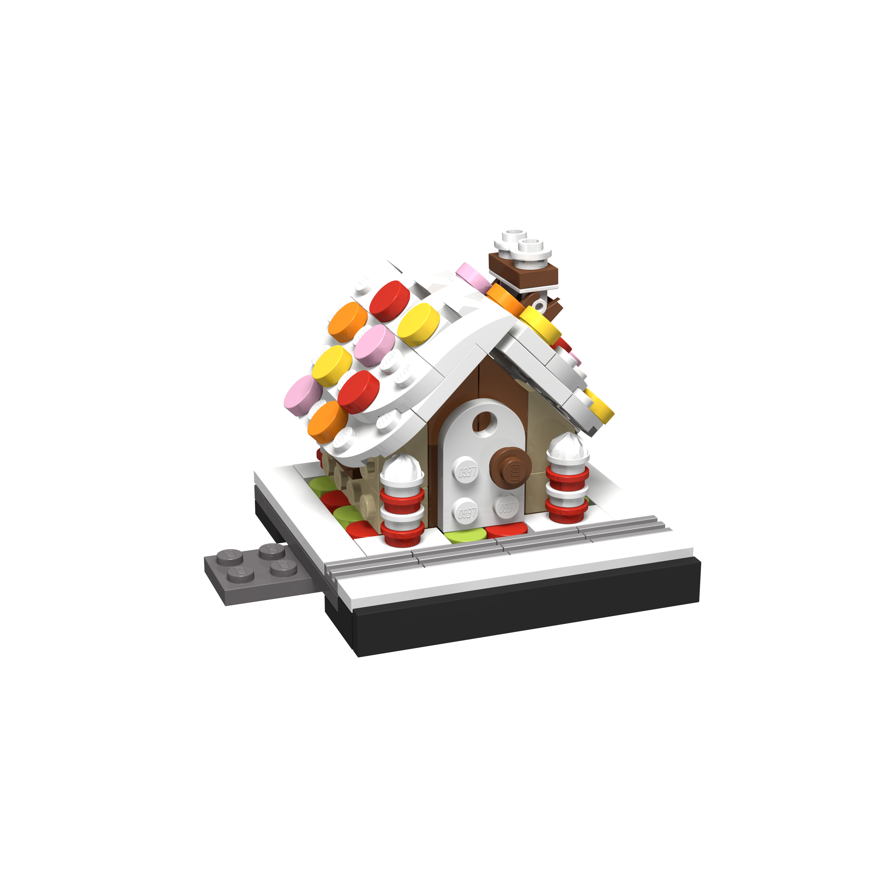 Bricksworld Bouwset Noordpool met Kerst, Rendieren, Gingerbread huisje, trein, sneeuwman & kerstboom