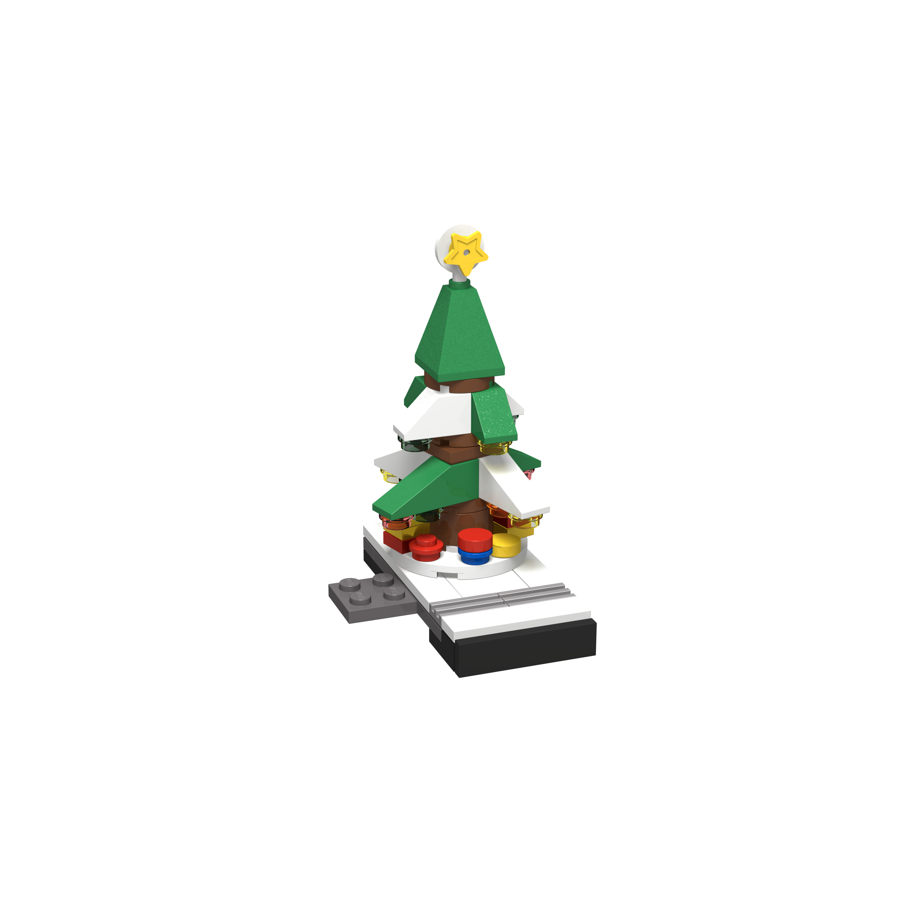 Bricksworld Bouwset Noordpool met Kerst, Rendieren, Gingerbread huisje, trein, sneeuwman & kerstboom